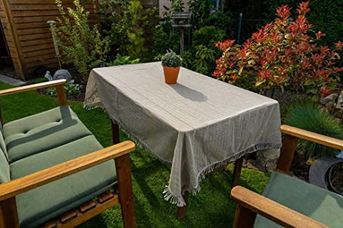 laro Gartentischdecke Wetterfest rutschfest Eckig, Muster:Beige, Größe:110x140 Classic