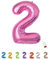 LITTLE BIRTHDAY | Zahlen Luftballon | Folienballon | Helium Gas Balloon Ballon | 101 cm | 0 1 2 3 4 5 6 7 8 9 in vielen Farben | Geburtstag | Kindergeburtstag | Deko | pink 2