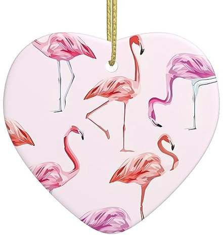 Malerei Flamingo Druck Personalisierte Weihnachtskugel, Keramik Weihnachten Hängende Ornament, Weihnachtsbaum Dekoration Für Freund Freundin Frau Xmas Geschenke
