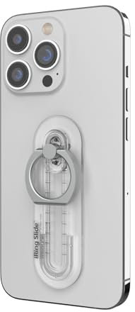 iRing Handyringhalterung Finger - Handyring Abnehmbar - Schiebefunktion - Neigung und Drehung - Transparent