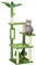 PawHut Tiragraffi per Gatti da 142 cm, Albero per Gatti con Amaca, Pallina, Tiragraffi in Sisal e Sistema Antiribaltamento, Verde