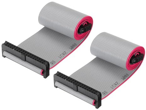 sourcing map IDC 34Pin Flat Ribbon Cable, 2.0mm Pitch FC to FC Connector 30cm Length Grey Jumper Wire for Computer LED Display DVD, 2Pcs