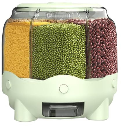 Dispensador De Alimentos Giratorio De 360 °, Contenedor De Almacenamiento De Granos Y Arroz, Dispensador De Arroz Giratorio De 6 Rejillas Contenedores De Almacenamiento De Alimentos Secos De Cocina,