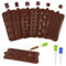 6 pièces Moule Tablette Chocolat, 3D Moule Silicone Chocolat avec 2 Compte - Gouttes, Total 122 Cavités, Facile à Démouler Moule Tablette, Moule de Chocolat pour Chocolat Maison, Gaufres, Pralines