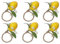 DEKLONPER Zitronen- Set mit 6 Serviettenhaltern Aus Zitronenweinblatt für Esstischdekoration, Bankett, Hochzeit, Geburtstag, Weihnachten A