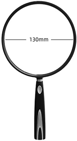 20-fache große Lupe, Handlupe für Senioren, Kinder, zum Lesen, optische Glaslinse, hohe Klarheit mit rutschfestem, weichem Gummigriff zum Lesen, Hobbys, Reparieren, OBS, 130 mm Vergrößerung (einf