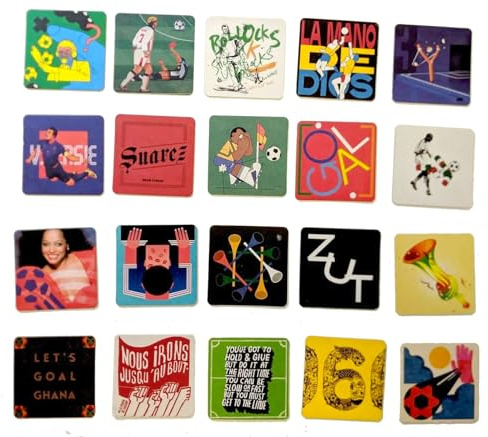Lot de 20 sous-verres uniques avec des moments emblématiques de la Coupe du monde