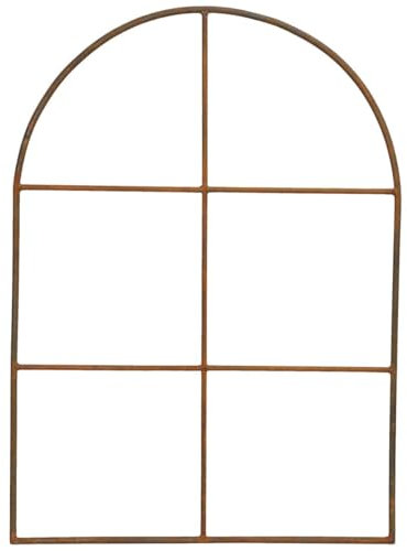 Vintage Deko Fensterrahmen rost Eisen für Outdoor - Dekorativer Wand- und Gartenschmuck 57 x 79 cm - Wetterfeste Landhausstil Fenster für Garten Balkon Wohnzimmer Terrasse für innen & draußen