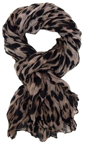 Ella Jonte leichter Schal Leopard beige grau oder braun Animalprint Damenschal