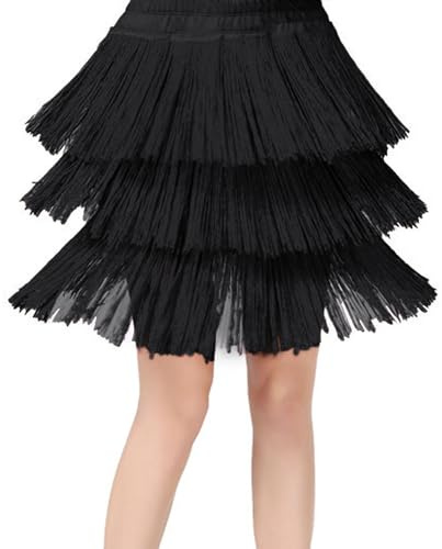 Gonna Bambina da Ballo con Nappe per da Ballo con Frange A Strati Mini Gonne Invernali Latino Americano Vestito Carnevale