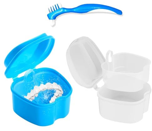 YanBous Kit de Nettoyage pour Prothèses Dentaires - Idéal pour le Rangement et le Nettoyage des Prothèses et Appareils Dentaires, Pratique à Domicile et en Déplacement