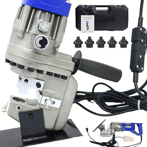 ZEEKYFOR Metalllocher für Blech, elektrisches hydraulisches Stanzwerkzeug mit Matrizen Φ6,5 mm/9 mm/13 mm/17 mm/20,5 mm, für Winkelstahl und Kanalstahl