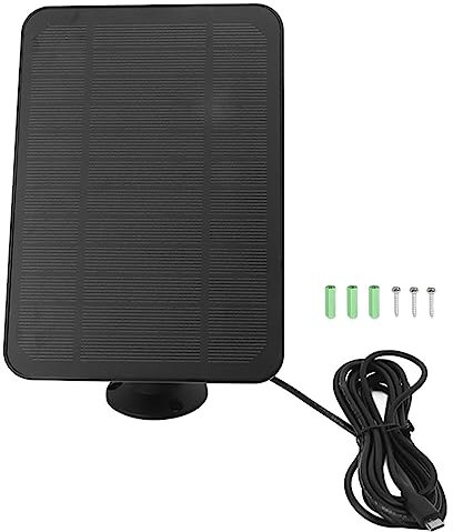 Hocheffizienz Solarpanel 4W 5V IP65 wasserdichte Outdoor -Überwachungskamera Solar -Ladegerät mit 360 Grad Einstellbarer Halterung für Arlo Ring Blink Kameras Monokristalline (Schwarz)