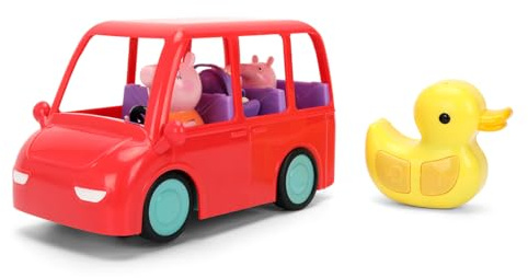 Jada Toys Peppa Pig RC Familienauto (17,5 cm) - ferngesteuertes Spielzeug-Auto für Kinder ab 3 Jahre mit fest verbauten Figuren von Peppa Wutz, Mama und Baby Evie, inklusive Fernbedienung