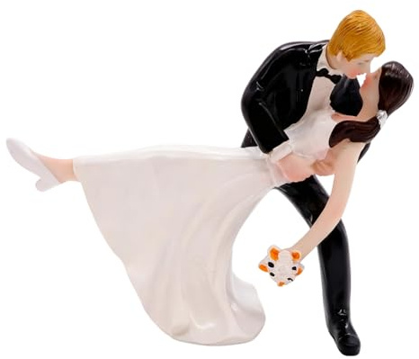 Wedding Couple Figurine,Wedding Cake Topper Romantic,Cake Decoration Ornament For Anniversary, Decoration Home Decor Car Ornaments(13.5 * 7 * 11CM)