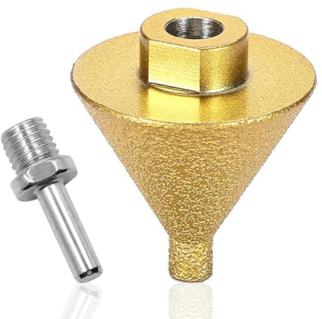 Osmond Broca de Biselado de Diamante (38 Mm) para Biselado Cónico, para Agrandar y Recortar Agujeros en Mármol, Porcelana y Cerámica, Rosca M10.