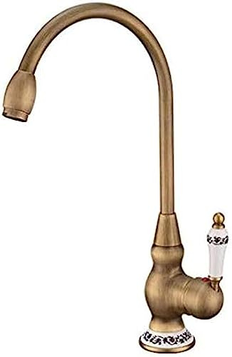 HTTGDGDH Robinet Mitigeur Thermostatique Tout Cuivre Antique, Robinet Monotrou pour Lavabo De Salle De Bain