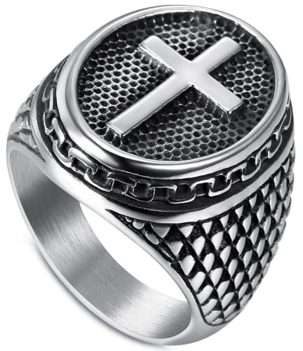 Oval Kors Signetkedja Knutar Herrbandringar Handgjorda Charm Amulett Dekor Smycken Accessoarer
