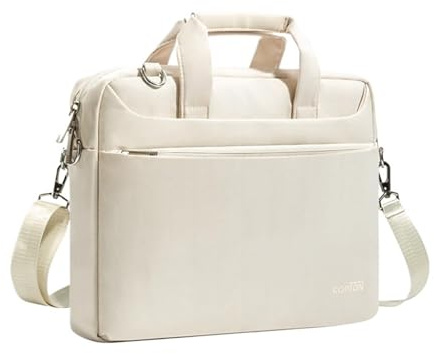 DKJAHSEK Laptoptasche 15.6 Zoll Laptop Umhängetasche 13,3 14 15,6 Zoll Notebook Messenger Handtaschen Wasserdichte Notebook Tasche Computer Handtasche Aktentasche Tasche(Beige,14 to 14.9 inch)