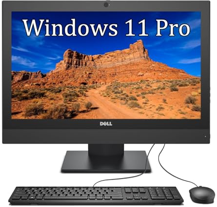 Dell OptiPlex 5250 All in One Desktop PC, 21.5in AIO Computer, Core G4560, 8GB RAM, 256GB SSD, WiFi, Bluetooth, Keyboard, Win11 Pro(Renewed)