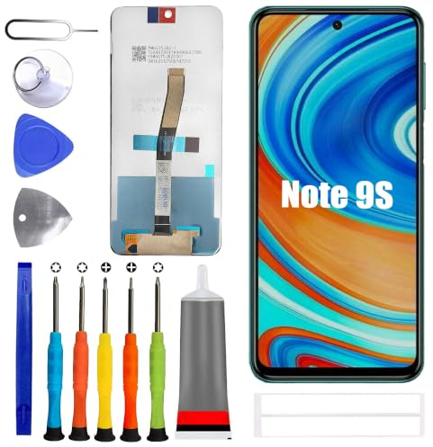 ERYNK Pantalla LCD para Redmi Note 9S /9 Pro M2003J6A1G [con huellas dactilares] [6,67 pulgadas] Negro LCD Pantalla táctil digitalizador con juego de herramientas