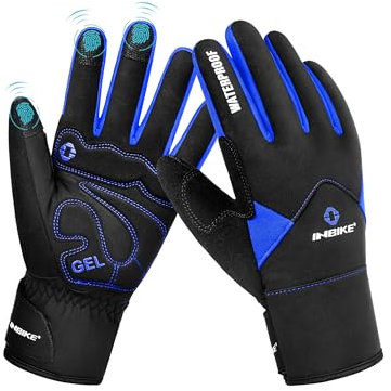 INBIKE Winterhandschuhe Fahrradhandschuhe Handschuhe Herren Damen Ski Winter Outdoor Warm Wasserdicht für Skifahren Snowboard Fahrrad und Wandern Blau XL
