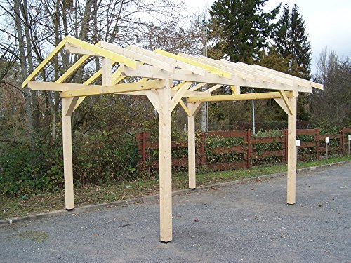 Habrita Foresta - Carport double pente 17,50 m² avec préparation pour couverture - KA3550ST