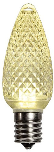 25 Pack Warm White C9 LED Replacement Bulbs Faceted Warm White LED Christmas Light Bulb 5 Diodes in Each Bulb Fits E17 Socket Commercial Grade Indoor and Outdoor Use