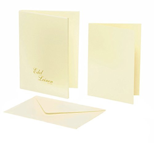Rössler 2234705802 - Edel Leinen - Kartenmappe DIN A6/C6, ivory