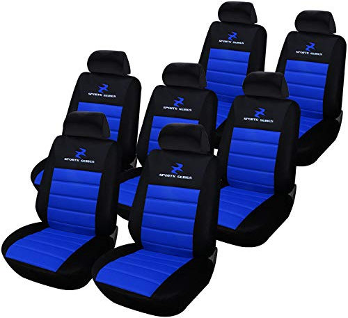 eSituro 7er Einzelsitzbezug universal Sitzbezüge für Auto Schonbezug Schoner Dicke gepolstert blau