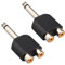 Jopto 2 Pz 6,35 mm (1/4) Stereo Maschio a 2 Doppie Femmina Jack Audio Video Splitter Connettore Presa Mono Jack Maschio a 2 Phono Femmina Audio Cuffie Microfono a Adattatore AV