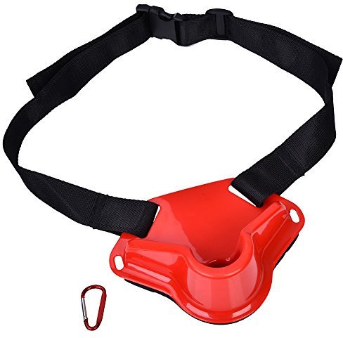 Angelhalter Gürtel, Boot Rock Angelrute Pole Halter Dach Fahrrad Angelrutenhalter Einstellbare Taille Kampf Gürtel Angelgerät Zubehör Clamp On Angelrutenhalter(rot)