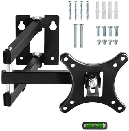 Polarduck TV Wall Bracket Mount for 13-30 Inch LED LCD OLED Flat Screens and TVS, Full Motion Tilt & Swivel Extension Monitor Wall Bracket, VESA 75x75mm to100x100mm up to 20kg