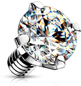 Paula & Fritz® Aufsatz-Dermal Anchor Zirkonia viele Farben Größen und Stärken 316L Chirurgenstahl Haut-Anker Skin Diver Implantat Kugel