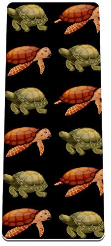 Eslifey Schildkröten Schildkröten Yoga-Matte Dicke rutschfeste Yogamatten für Damen & Mädchen Trainingsmatte Weiche Pilates-Matten (182,9 x 81,3 cm, 1/3 Zoll dick)