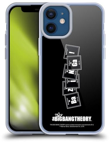Head Case Designs Licenciado Oficialmente The Big Bang Theory Elementos Bazinga Carcasa de Gel de Silicona Compatible con Apple iPhone 12 Mini