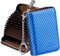 FurArt Porte-cartes de crédit, avec fermeture éclair, pour homme et femme, anti-RFID, porte-clés, taille compacte, Bleu roi 1, Compact, Classique