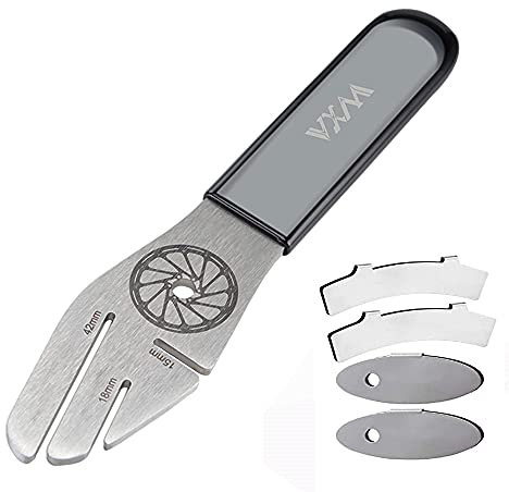 VXM Bike Disc Rotor Alignment Tool, Truing Wrench Bicycle Brake Disc Adjuster Flattening Correction Repair Tool+4 Pcs Bicycle Disc Brake Pads Adjusting Tool