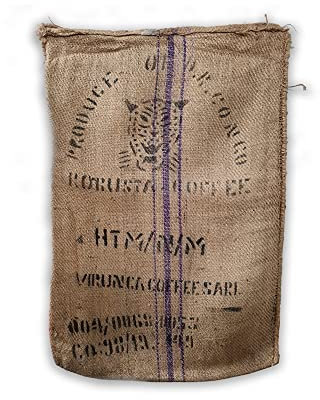 Mokaor Sacchi Juta di caffè Cafe 70x100 Sacco Tela YUTA Regali Giardinaggio Arredamento (Disegno - Congo Robusta 2)