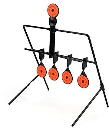HENGSEN Zielscheibe Kleines Pendelziel Schießspiel Field Target Für Luftgewehr Pistole Schwingendes Softair/Airsoft Target 8 +1 Ziel,Schwarz