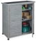 Relaxdays Gartenschrank, 3 Fächer, Flachdach mit Neigung, Doppeltür, HBT: 97 x 86,5 x 47 cm, Werkzeugschrank, Holz, grau, 80%
