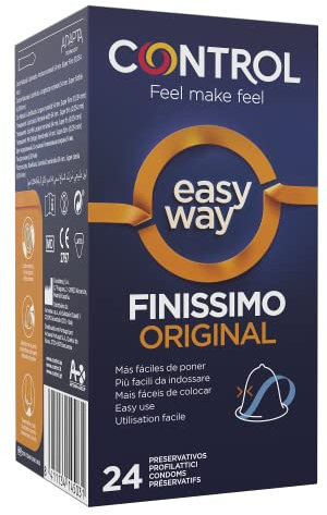 Control EasyWay Finissimo Original: dünne Kondome mit Lasche zum schnellen Überziehen – 24 Kondome