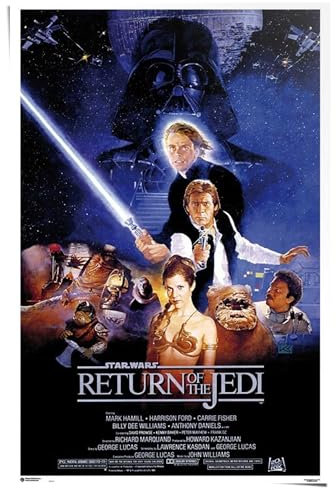 REINDERS Poster, Star Wars - Return of the Jedi, Hobbyraum, Poster, Wanddeko, Room Decor, 150 gr. glänzend Bilderdruckpapier, Blau, 91,5x61cm