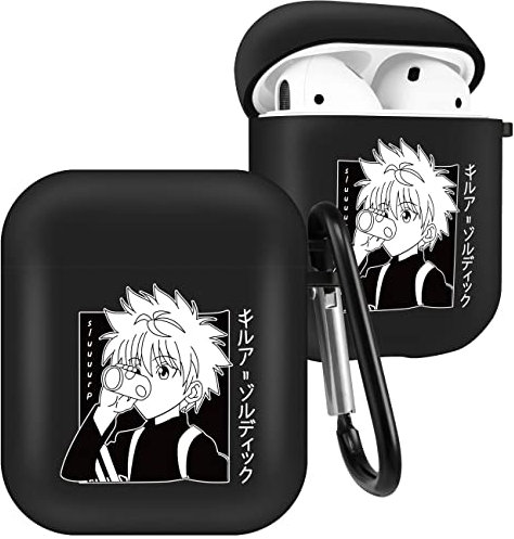 JoySolar Silikon-Schutzhülle für Airpods 1/2, niedliches Cartoon-Design, Coole Killua-Anime, für Apple Airpod, Apple Airpod, Air Pods 2 & 1, Kawaii, lustiges Design, weiche IMD-Hüllen für Mädchen und