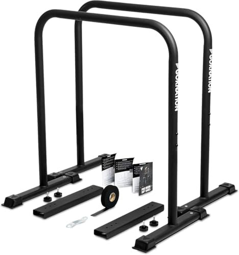 GORNATION Premium Dip Barren, Dip Stange, Verstellbares Calisthenics & Fitness Trainingsgerät mit rutschfesten Füßen, Dip Station für Home und Outdoor Workout Bars
