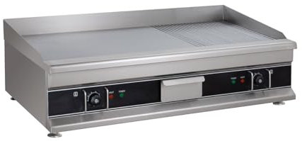 GastroHero Elektro-Grillplatte Eco 998x398 ½ glatt, ½ gerillt - Tischgerät Gastronomiebedarf