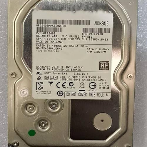 MIDTY 90% HDD für Hgst 4TB 3,5 Zoll SATA 6 Gb/s 128MB 7200RPM für interne HDD für Server HDD für HDN724040ALE640