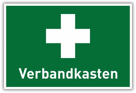 Schild Erste Hilfe Verbandkasten 30cm x 20cm - selbstklebend hergestellt aus robustem PVC gefertigt mit UV-Schutzlaminat - Wetterbeständig -Made in Germany