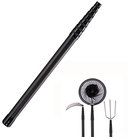 SPORTARC Tragbares Kohlefaser-Fischernetz, langer Griff, Kohlefaser, Teleskop, Angelkescher mit Fischgriff, zusammenklappbar, 3 m