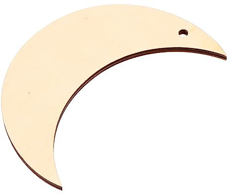 Lurrose 20st Mondchips Geschenkanhänger Aus Holz Holzschilder Basteln Mondverzierungen Dekoration Bastelkisten Aus Holz Mond-wand- Wohnkultur Dekorative Gegenstände Halbmond